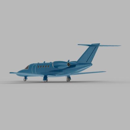 实体模型轻型商务喷气机背面半侧视图三维模型公司现代商业