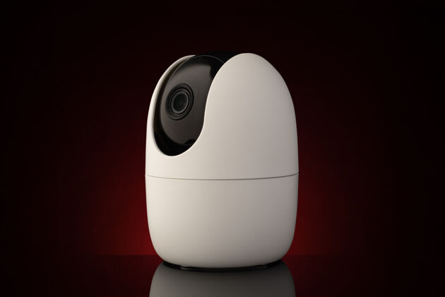 无线电便携式安全摄像头在霓虹灯下对着黑暗的表面视频远程系统