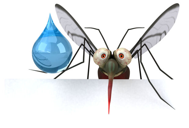 危险蚊子-三维插图剪接路径昆虫水滴