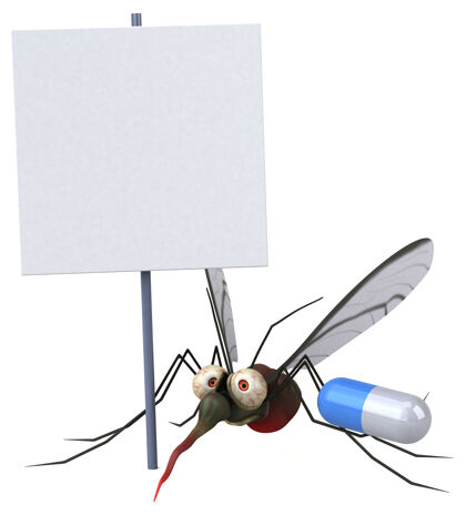 叮咬蚊子-三维插图传染传播药房