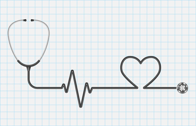 医生现实的听诊器和心脏隔离的图纸背景医疗保健概念护士治疗诊断