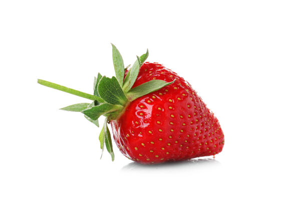 收获白色表面有美味的红草莓 特写镜头生的草莓花卉
