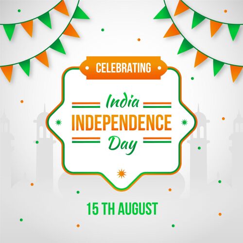 8月15日印度独立日插图花环活动独立日