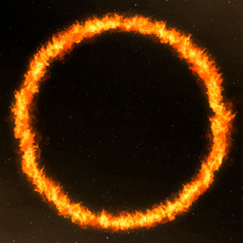 圆圈戏剧性的橙色圈火框架形状橙色火焰火焰