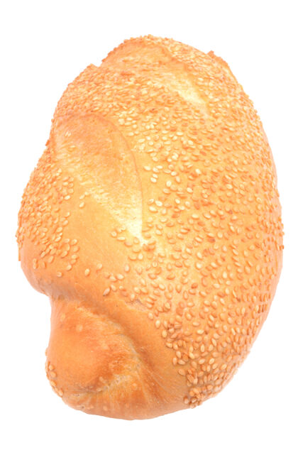 燕麦新鲜可口的面包放在白色的表面上圆形新鲜谷类