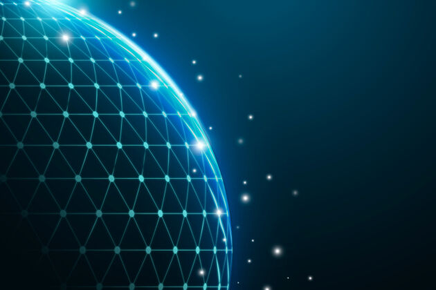 墙纸蓝球数字网格技术企业背景现代宇宙地球