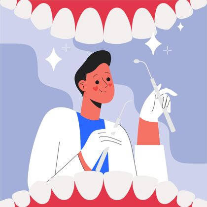 医疗平面牙科护理概念平面设计护理牙科护理