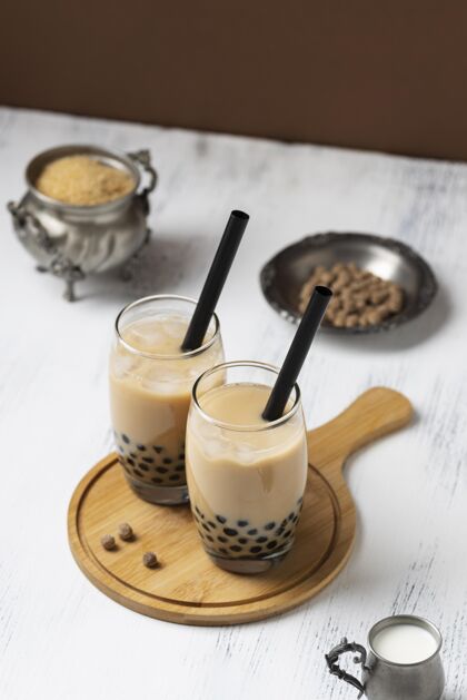 什锦搭配美味的泰国茶饮料成分泰国乳白色