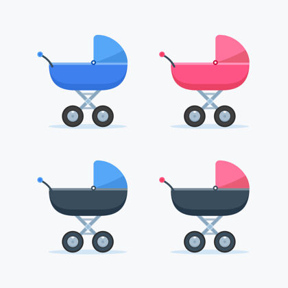 幼儿男孩和女孩的婴儿车孤立男孩父母童年