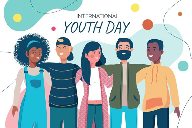 青年节国际青年节插画意识全球青年