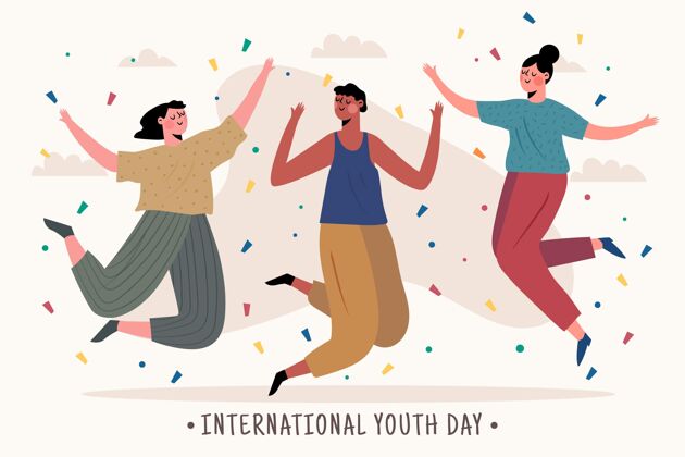 国际国际青年节插画庆典青年全球