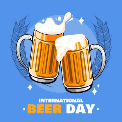 酒精国际啤酒日插画平面设计国际啤酒日国际