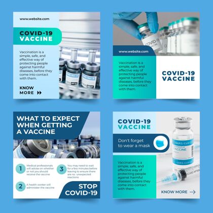 设置梯度疫苗instagram帖子集与照片疾病收集Instagram帖子
