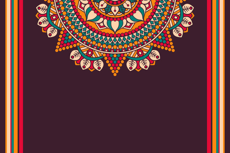 色彩多彩的曼荼罗花背景装饰背景民族