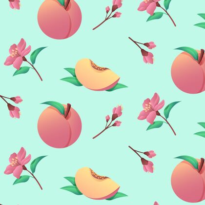 装饰渐变桃色图案设计水果图案桃水果