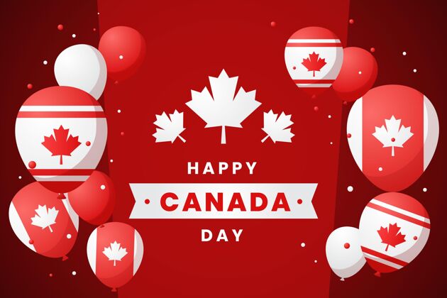 节日梯度加拿大日气球背景活动快乐加拿大日渐变