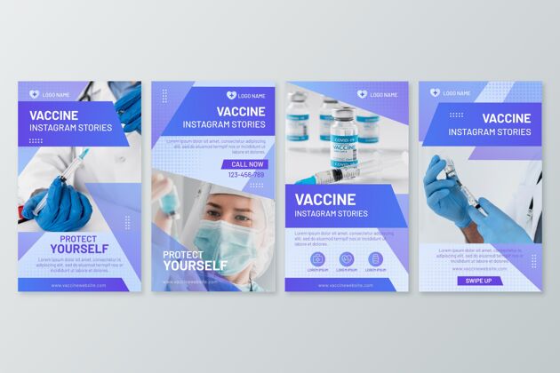集合instagram的故事和照片集流感疫苗梯度