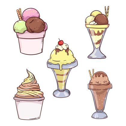 甜点手绘美味冰淇淋系列冰淇淋提神风味