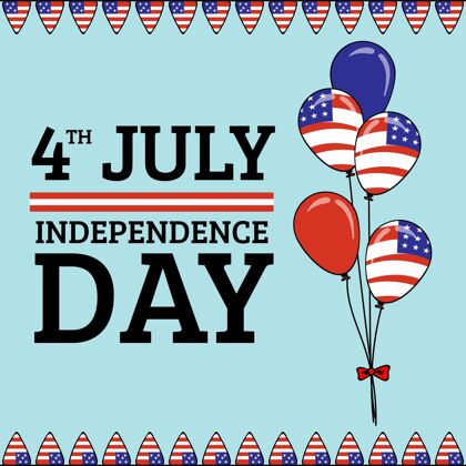 纪念七月四日-独立日气球背景背景美国美国
