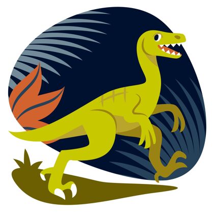 平面设计平面恐龙插图动物怪物手绘