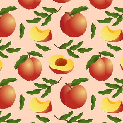 水果渐变桃色图案设计水果主题桃
