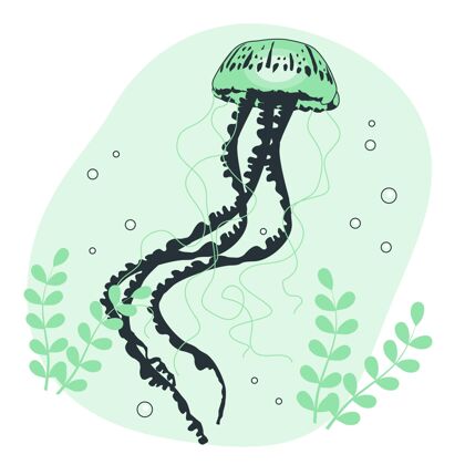 水生水母概念图水母水下游泳