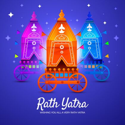 印度教节日详细的rathyatra插图印度节日印度