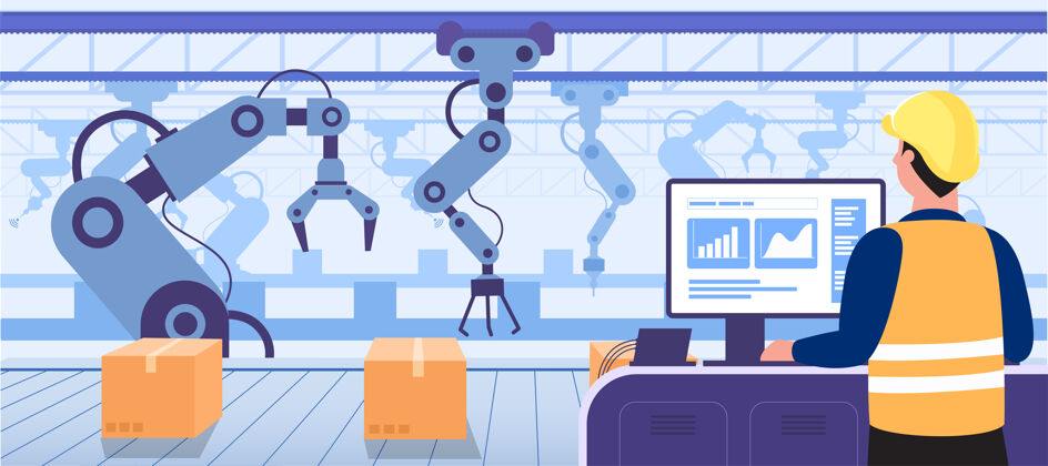 交付人类用电脑控制机器人手臂在智能工厂工业生产中护航4机器人技术信息图表