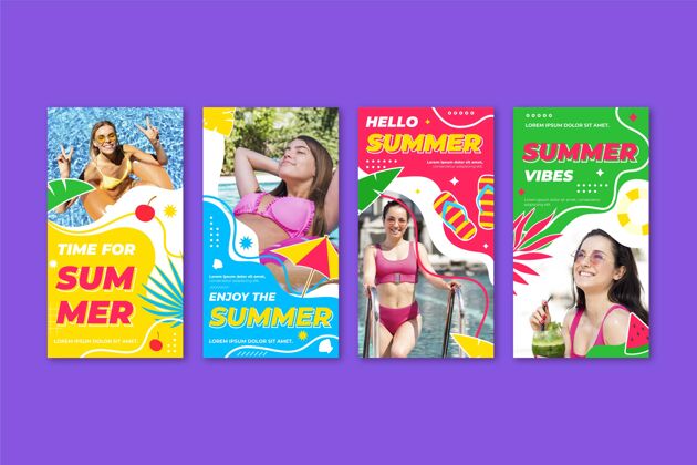 夏季平淡夏日instagram贴集附照片包装发布夏季模板