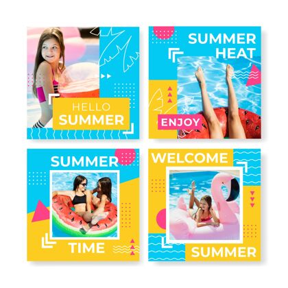 Instagram发布平淡夏日instagram贴集附照片夏季模板夏季社交媒体