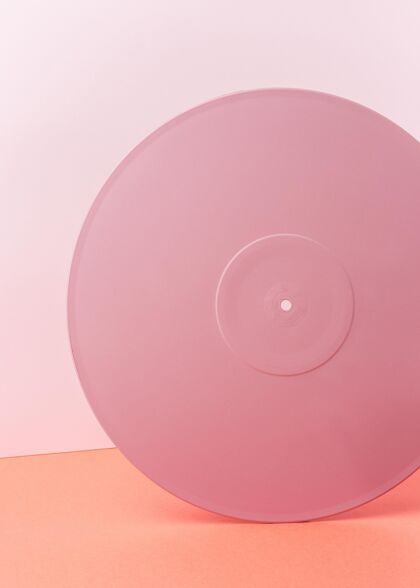 粉红粉色乙烯基唱片模型唱片标签模型