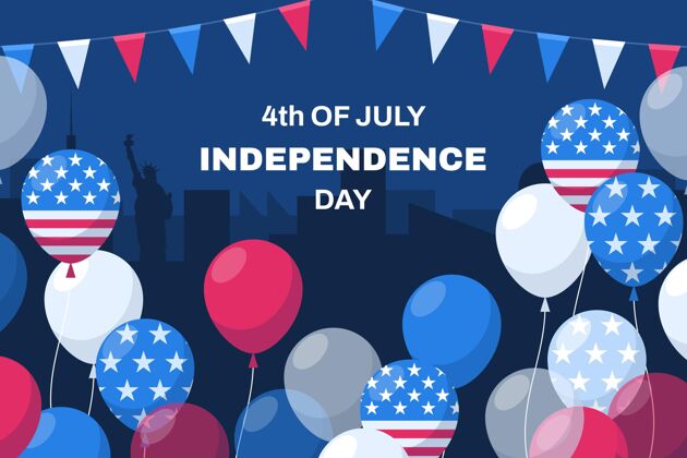 独立日七月四日-独立日气球背景爱国活动7月4日