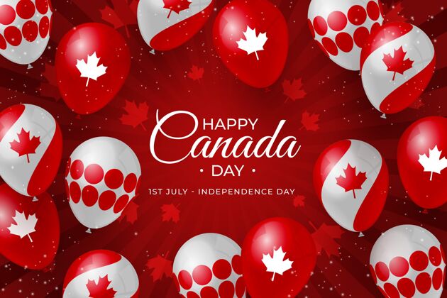 气球背景现实加拿大日气球背景加拿大加拿大日活动
