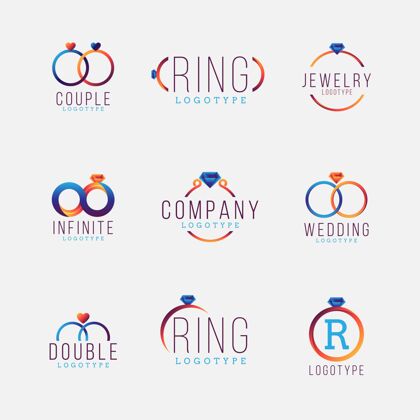 Logo模板创意渐变设计戒指标志模板品牌商业Logo公司