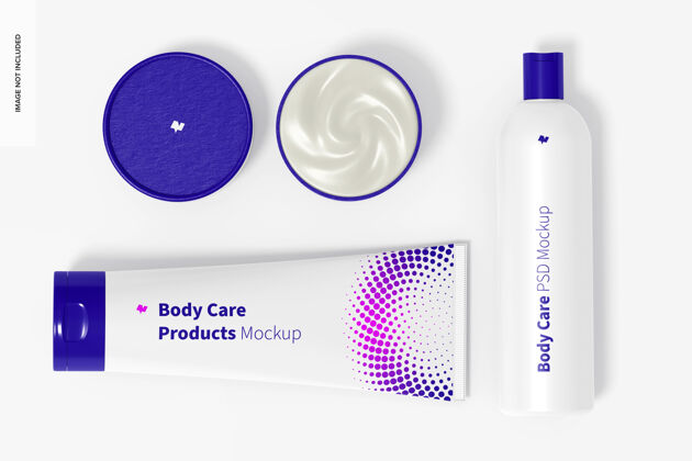 瓶子身体护理产品场景模型 顶视图身体护理产品商标