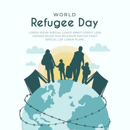 世界难民日平面世界难民日插画人权难民全球