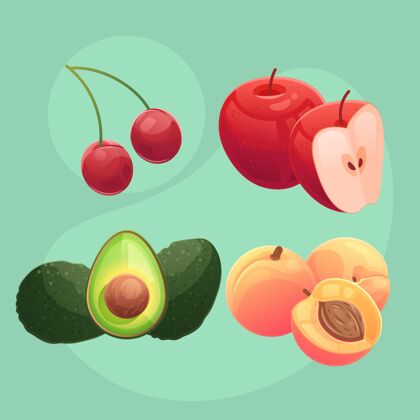 营养详细的水果收集美味水果食物