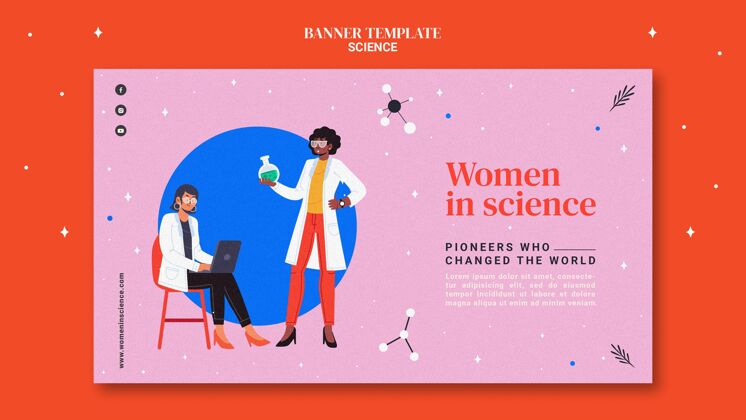 科学实验室科学女性横幅模板横幅科学女人