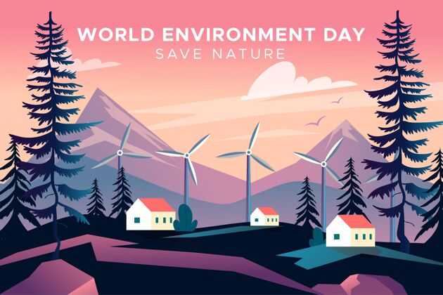 环境日平面世界环境日插画全球平面设计国际
