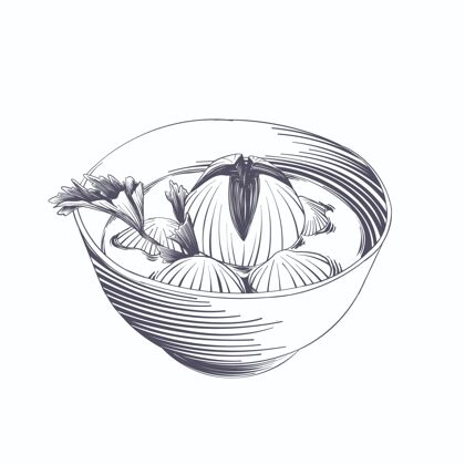 碗雕刻手绘bakso营养美味食物