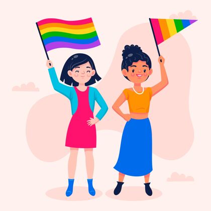 庆典卡通骄傲日插画变性人同性恋骄傲月