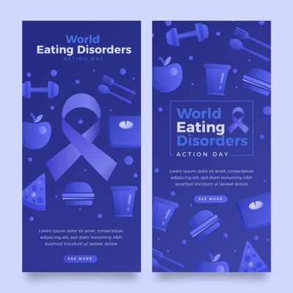 疾病梯度世界饮食失调行动日横幅设置生病全球国际