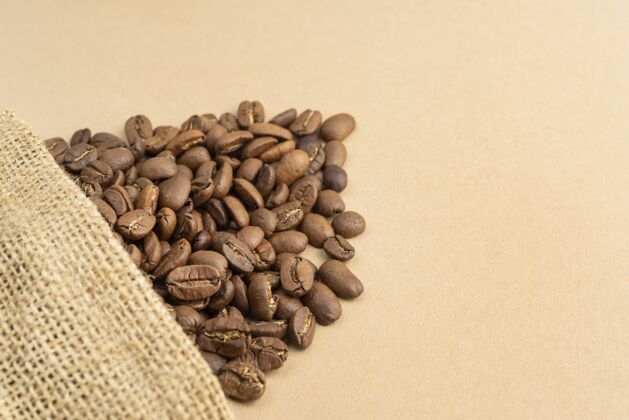 咖啡咖啡豆布袋复制空间咖啡袋顶视图
