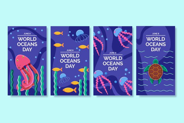 环境平面世界海洋日instagram故事集海洋故事全球