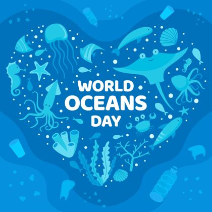 生态系统卡通世界海洋日插画海洋日环境国际
