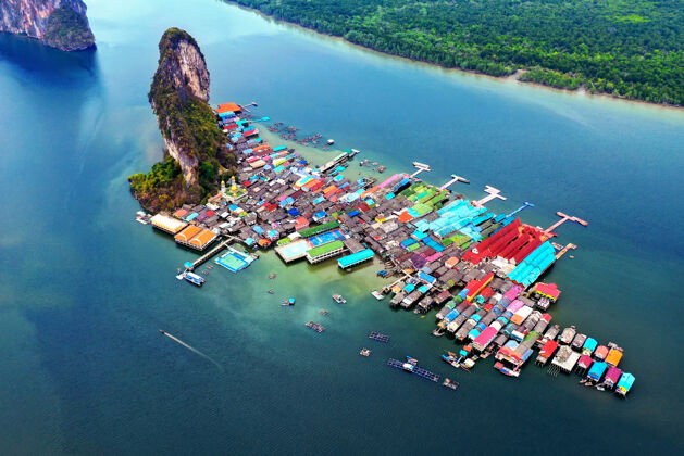 风景泰国攀牙岛鸟瞰图天堂热带风景