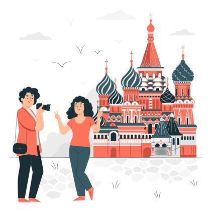 旅行莫斯科？概念图俄罗斯人文化