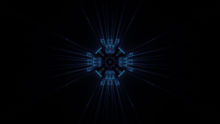 风格一个抽象的霓虹灯效果的圆圈插图-一个未来的背景伟大现代线运动