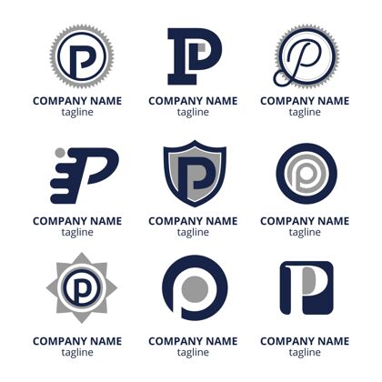 Logo模板平面设计彩色p标志集BrandingCompanyLogoLogo