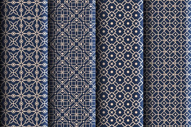 套装平面线性阿拉伯模式收集装饰中东线性